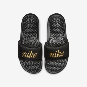 Nike Benassi JDI TXT SE - Női Szandál - Fekete/Fekete/Metal Arany